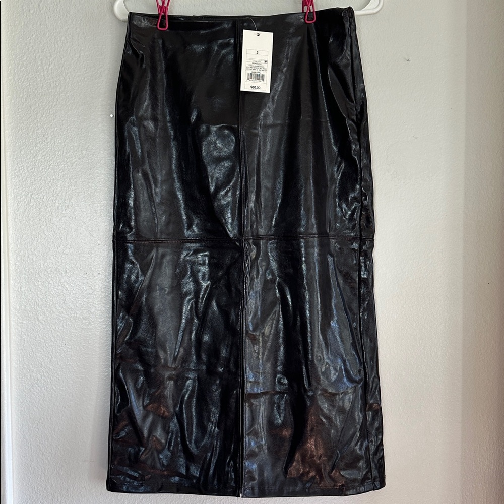 Black Faux Leather Skirt